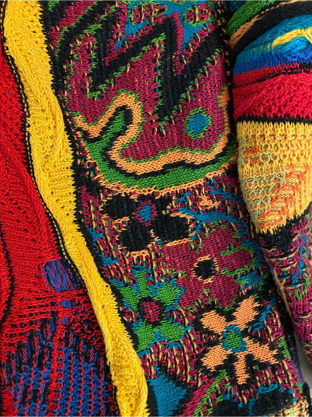 COOGI Vibrant Multi-Color Textured Cardigan Sweater - Picture 4 of 6